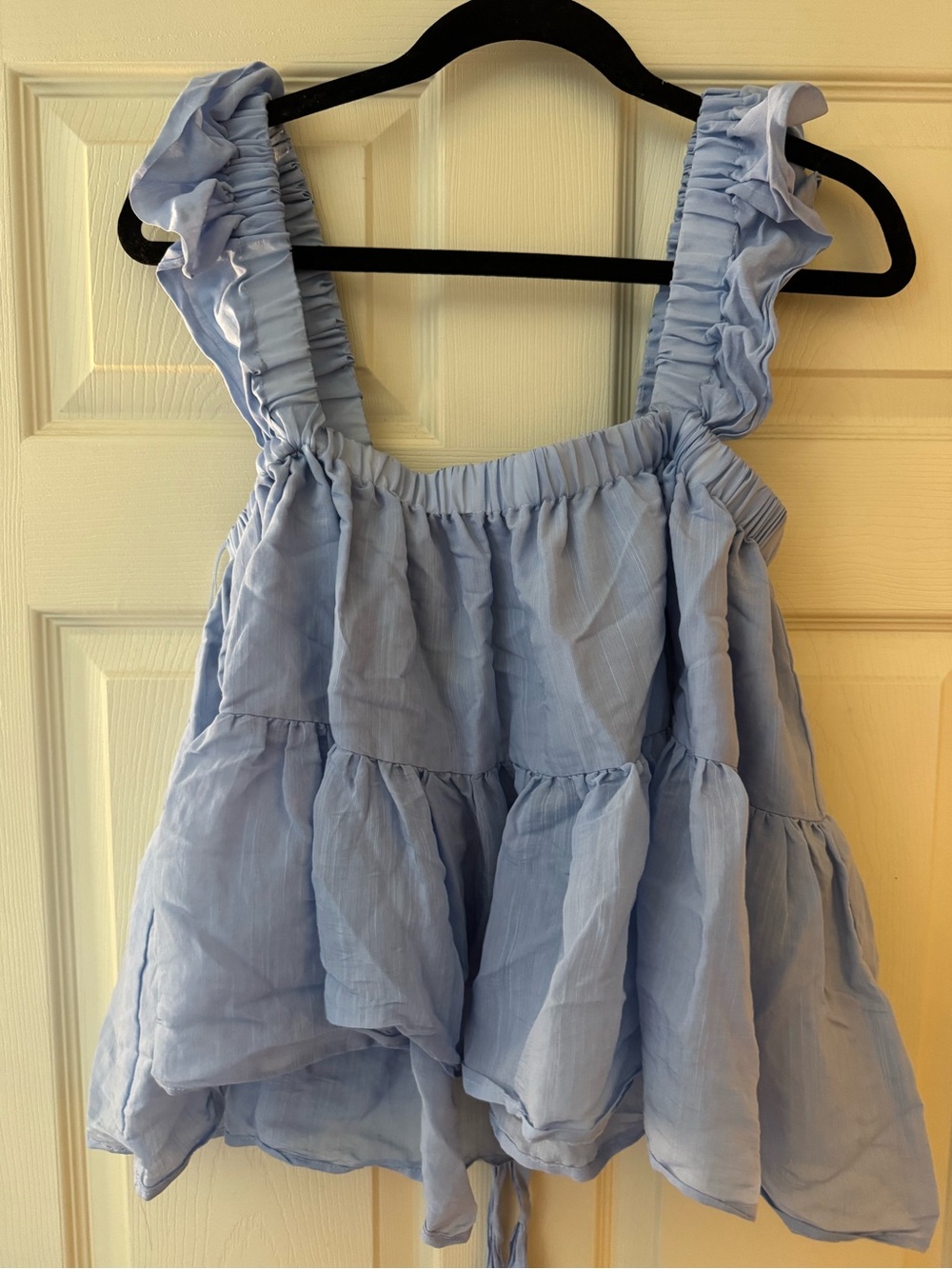 Altar'd State Light Blue Ruffled Tiered Tank Top